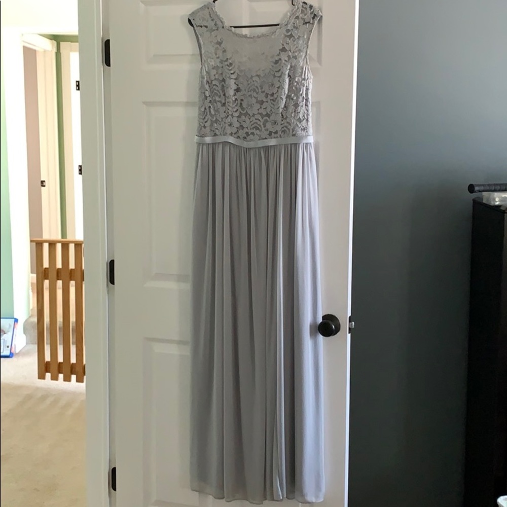 Beautiful gray dress.